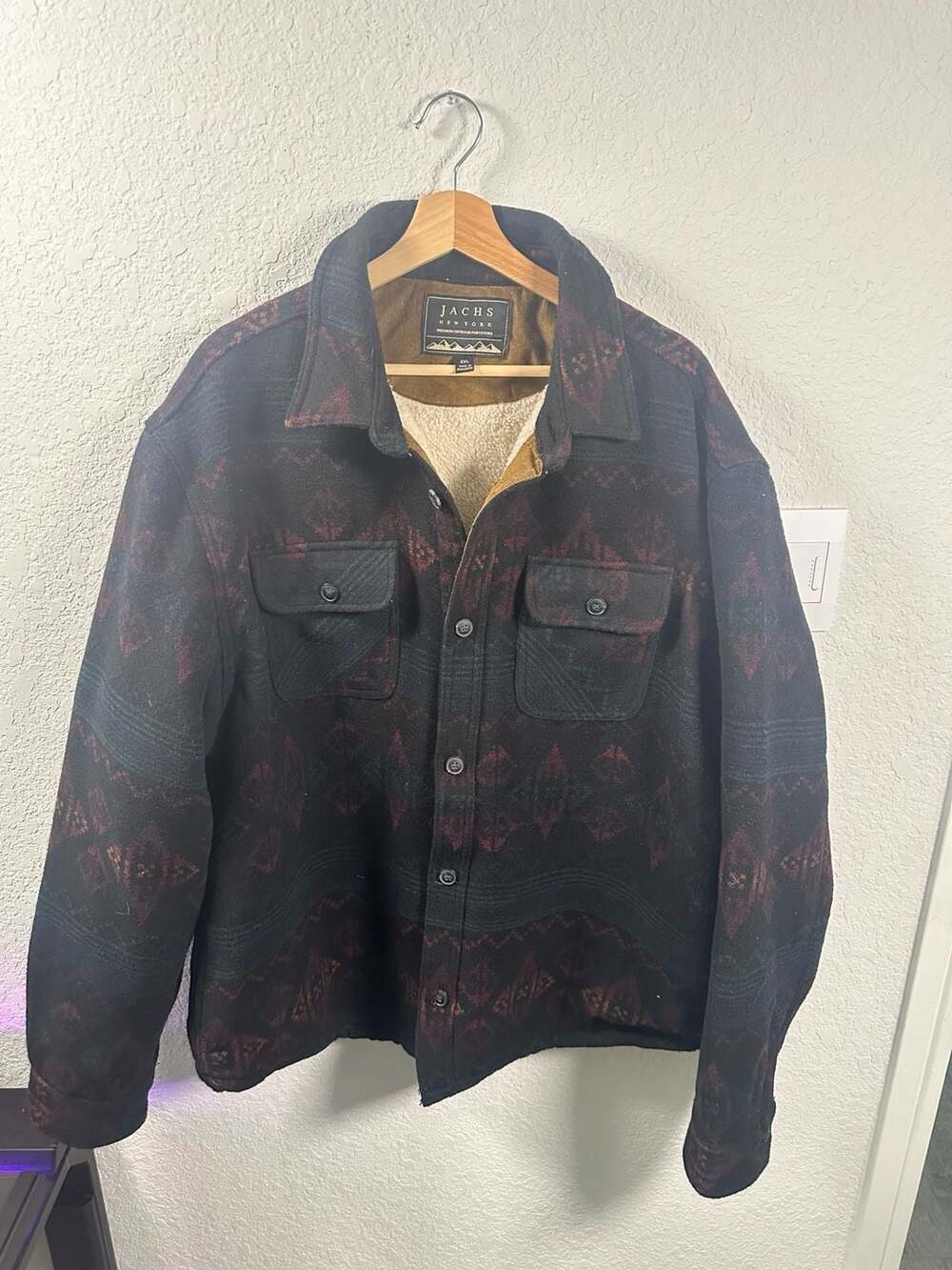Jachs New York Aztec Flannel Shirt Jacket XXL Sherpa Men’s